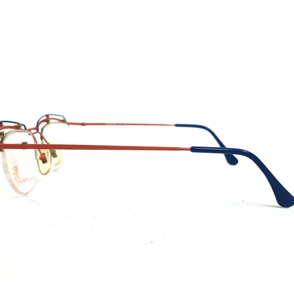 Nouvelle Ligne SWING 23 02 Eyeglasses Frames Blue Orange Round Oval Wire Rim 135